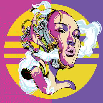 Mecha Girl Illustration vector