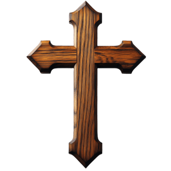 Elegant Wooden Cross Symbolizing Faith and Spirituality in Design png