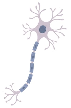 Illustration of grey neuron. Nerve cell vector