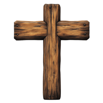 Handcrafted Wooden Cross Emblem of Faith and Spiritual Significance png