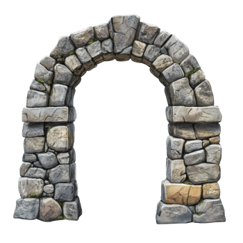 Stone Archway Rustic Medieval Entrance Gateway png