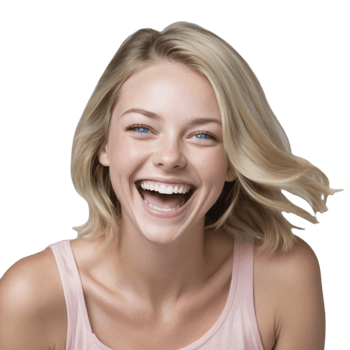 A woman laughing with her mouth open png