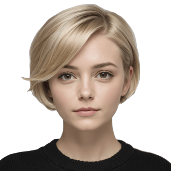 A young woman with a short blonde bob png