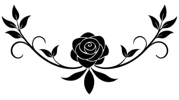 Elegant Floral Flower Ornament Silhouette Design for Modern Art Decor vector