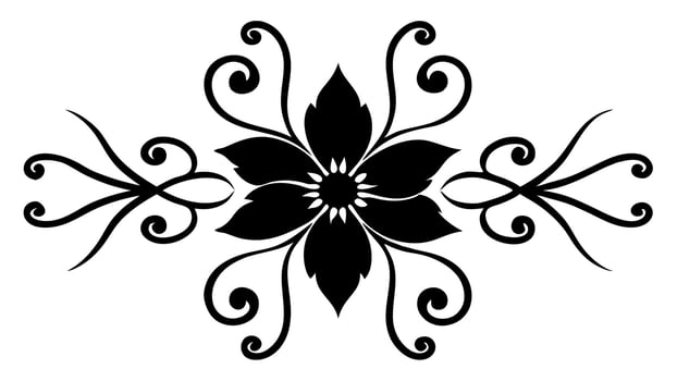 Floral Flower Ornament Silhouette Design Illustration Elegant Decorative Patterns vector