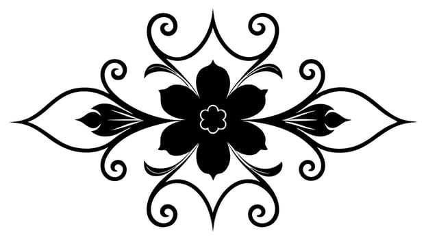 Floral Flower Ornament Silhouette Design Illustration for Elegant Decorative Pattern vector