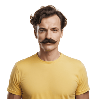 A man with a mustache and mustache png