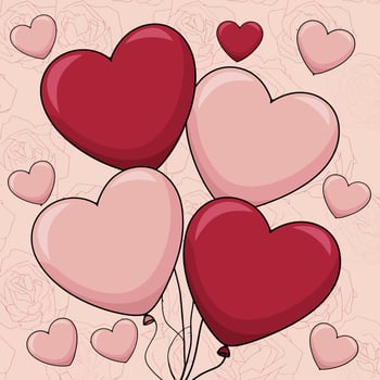 Blooming Hearts Balloon Design vector