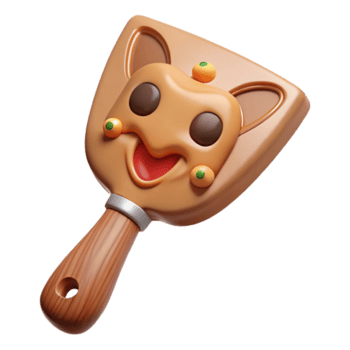 Playful 3D Render of a Happy Cartoon Spatula Character png