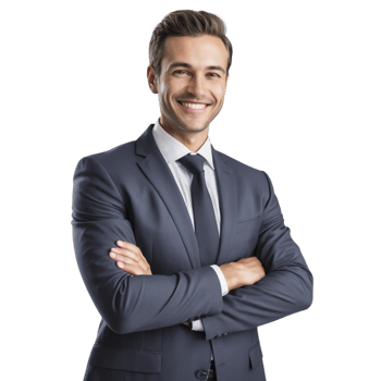 A man in a suit and tie is smiling png