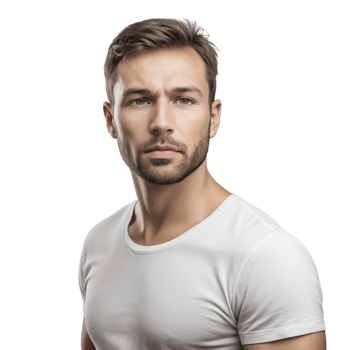 A man in a white t - shirt png