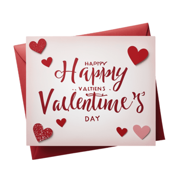 Valentine's day card with hearts png