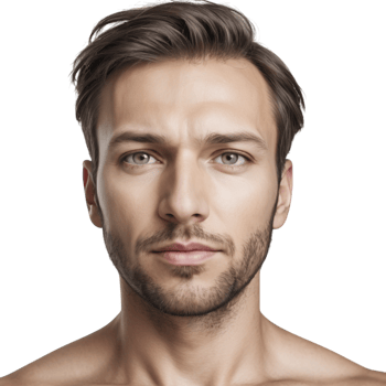 A man with no shirt on looking at the camera png