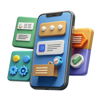 3D Illustration Mobile App Interface Design Elements png