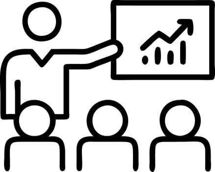 Manager presenting eco friendly manufacturing plan Set A vector