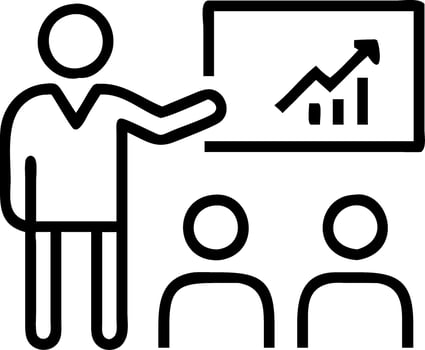 Manager presenting eco friendly manufacturing plan Set A2 vector