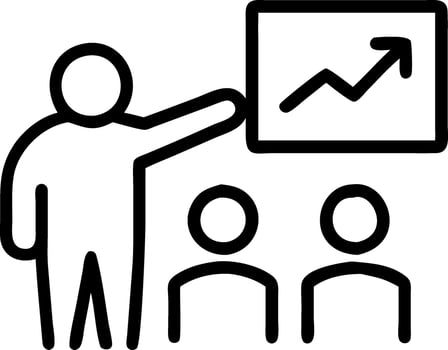 Entrepreneur presenting growth strategy to investors Set A4 vector
