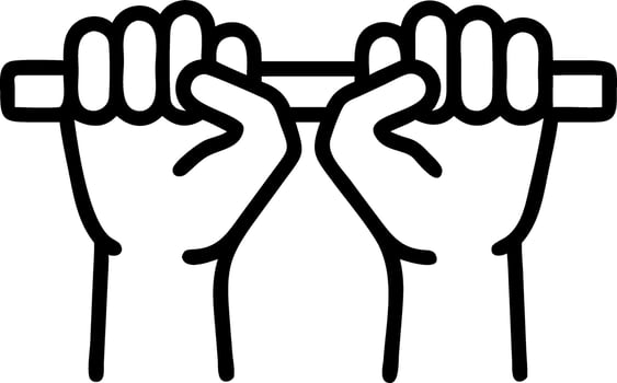 Close up of hands holding resistance band in office vector
