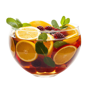 Refreshing Fruit Tea Bowl with Citrus and Berries png