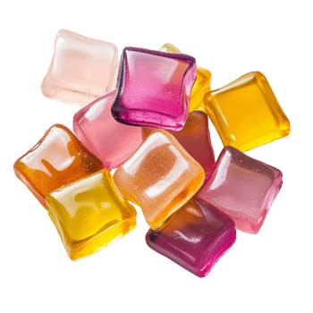 Colorful square shaped candies stacked together png