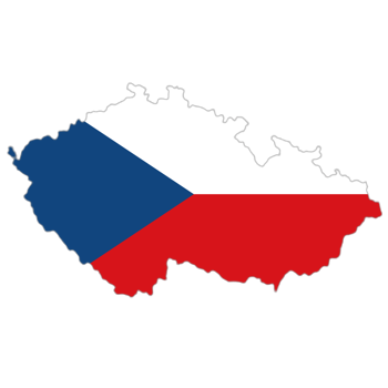 Czech Republic flag on the map png