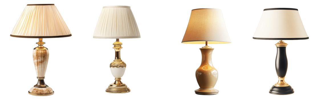Elegant Collection Of Four Stylish Floor Lamps png