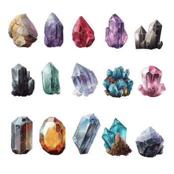 A Collection Of Vibrant Gemstones And Crystals png