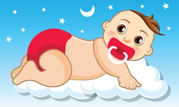 Sweet Baby On Dream Cloud vector