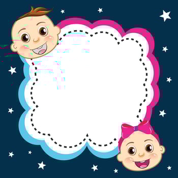 Baby Boy And Baby Girl Letter frame vector