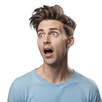 A man is surprised and looking up png