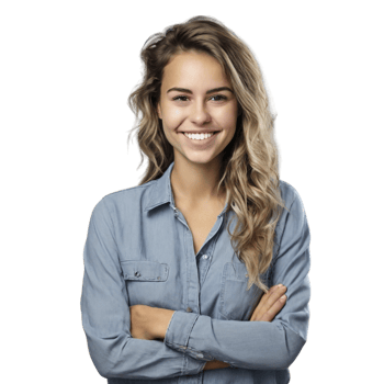 Portrait of a smiling woman with arms crossed png