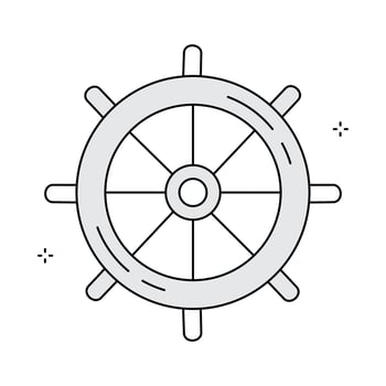 Ocean Vessel Steering Ship Wheel Icon Design vector