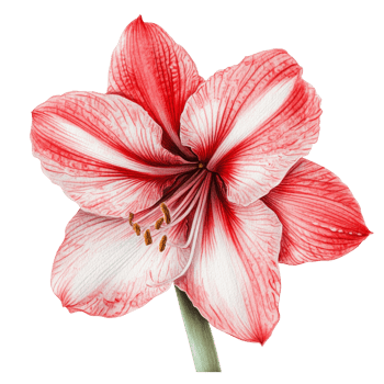 Beautiful amaryllis blossom isolated on a transparent background showcasing vibrant red and transparent petals, of amaryllis in , isolated on either transparent backgrounds png