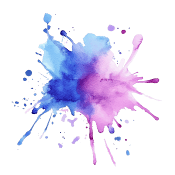 A vibrant purple and blue watercolor splash isolated on a clean transparent background for artistic and design purposes, purple blue splash isolated on transparent background png