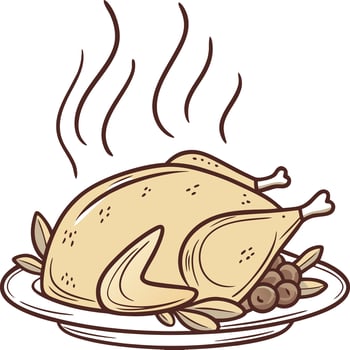 oasted Turkey on a Plate vector