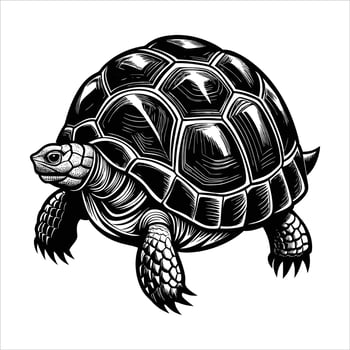 Hand drawn turtle . vector
