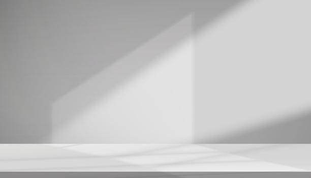 White Background,Studio wall grey with shadow on floor podium for Product Presentaion,Kitchen room with spring bright light. minimal backdrop display mock up vector
