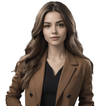 A beautiful young woman in a brown jacket png