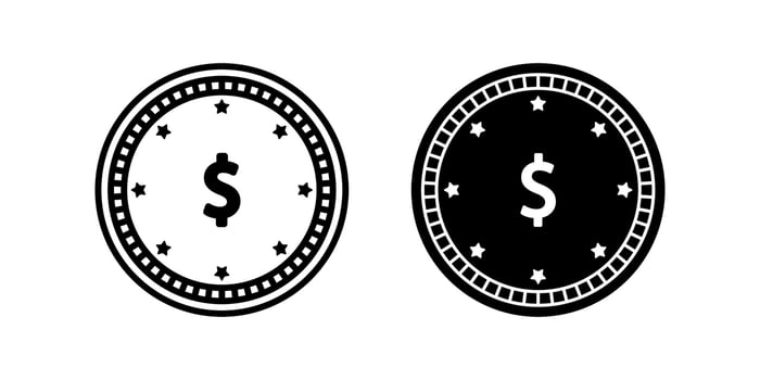 Dollar Coin icon set. for mobile concept and web design. illustration vector