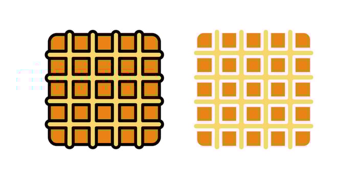 Waffle icons set. Sweet dessert sign. for mobile concept and web design. illustration on white background vector