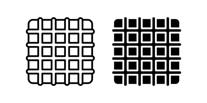 Waffle icons set. Croffle Symbol. Sweet dessert sign. for mobile concept and web design. illustration on white background vector