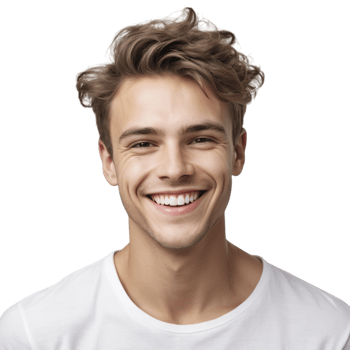A man with a white shirt smiling png