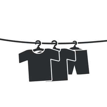 illustration of a flat design of a clothesline. vector