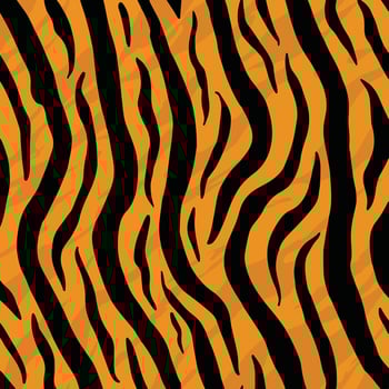 Seamless Tiger Skin Texture - Bold Wild Animal Print with Exotic Stripes vector
