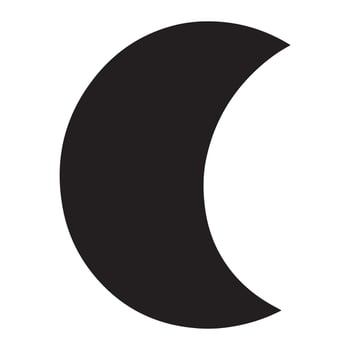a black and white crescent on a white background vector