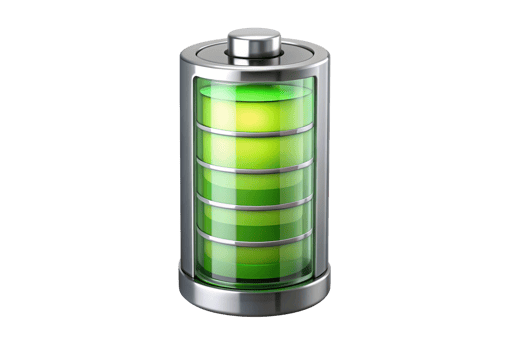 a battery with green light on it png