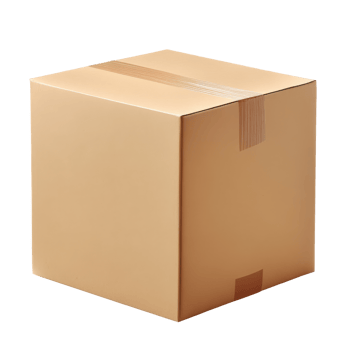 A simple cardboard box resting on a transparent background for creative display or product packaging design, Cardboard Box Open and Closed On transparent background png