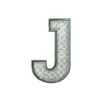 The letter j is made of a green and white pattern png