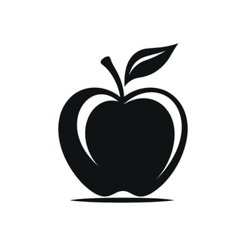 Black apple icon on white background vector