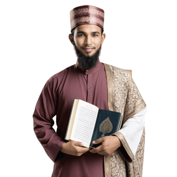 Muslim man holding a book and holding a quran png